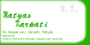 matyas karpati business card